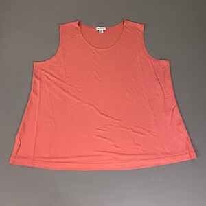 August Max Tank Top Women's Plus Size Size 3X Coral Pink Scoop Neck Sleeveless